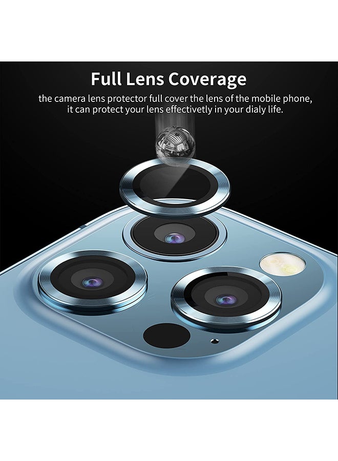 Techshare - 9H Glass Individual Ring Camera Lens Protector For Apple iPhone 13 Pro Max Blue - Image 1
