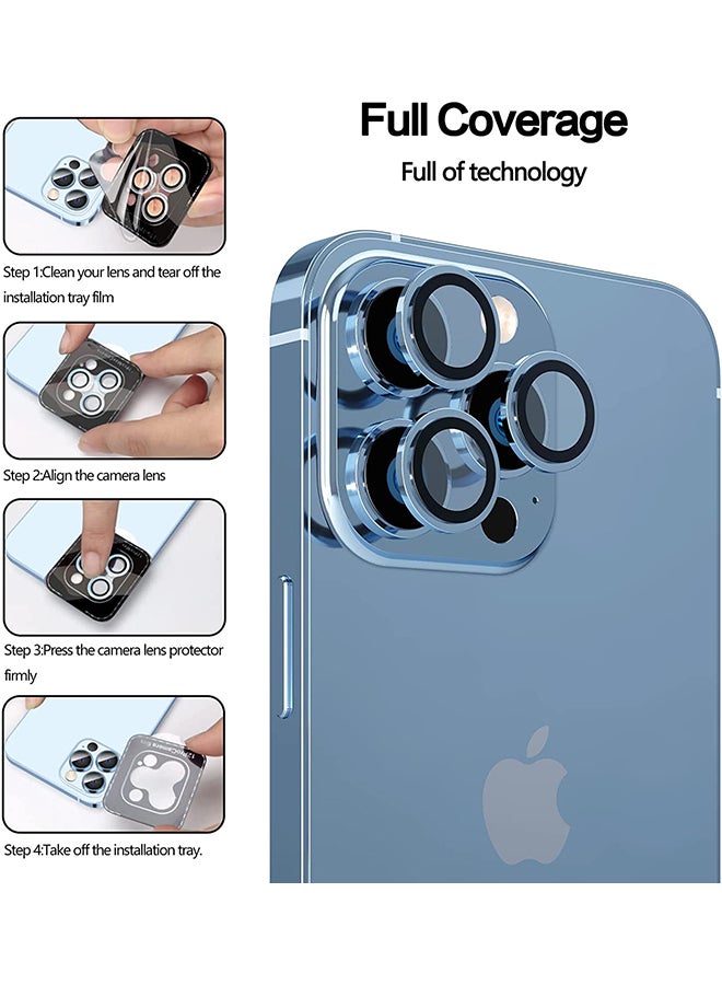 Techshare - 9H Glass Individual Ring Camera Lens Protector For Apple iPhone 13 Pro Max Blue - Image 1