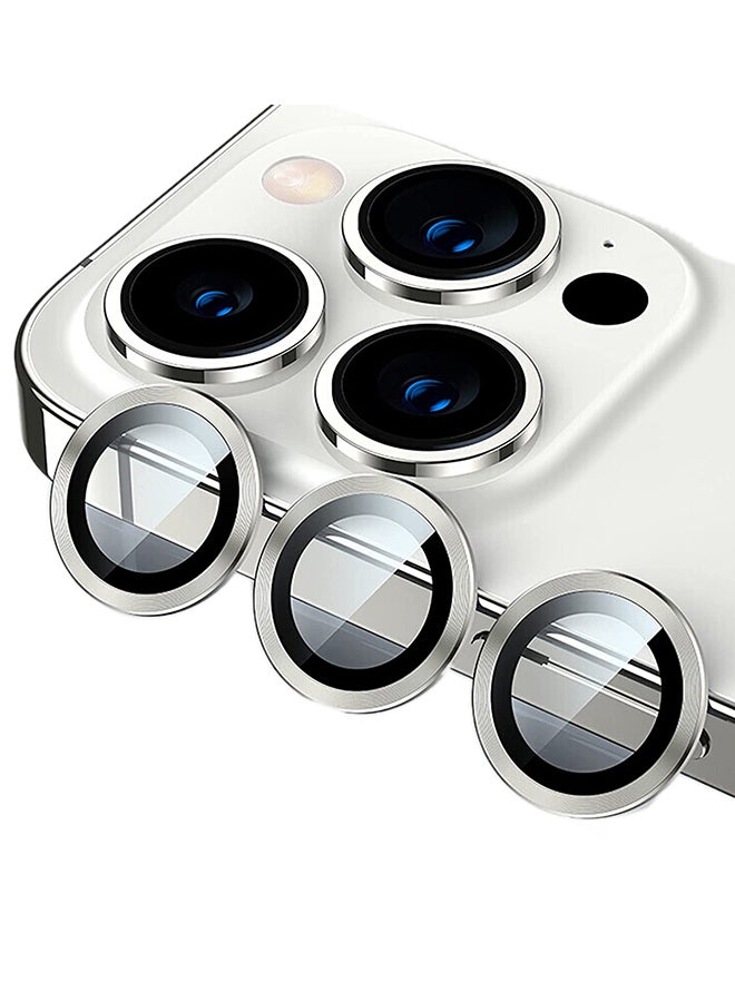 Techshare 9H Glass Individual Ring Camera Lens Protector For Apple iPhone 13 Pro Max Silver - Image 1