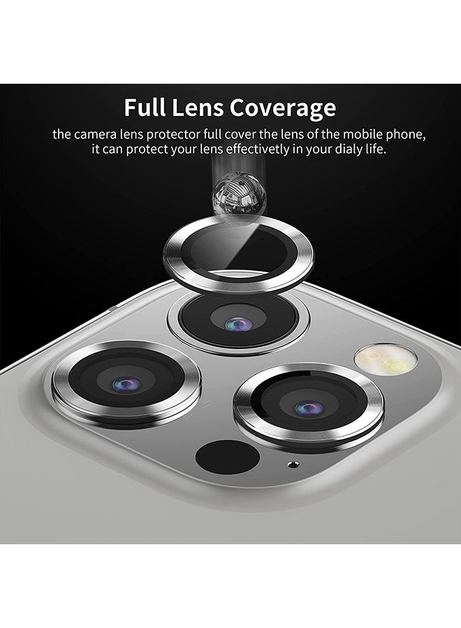 Techshare 9H Glass Individual Ring Camera Lens Protector For Apple iPhone 13 Pro Max Silver - Image 3