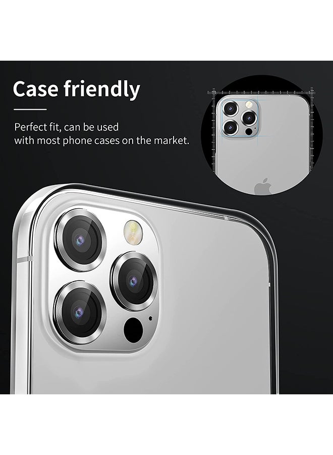 Techshare 9H Glass Individual Ring Camera Lens Protector For Apple iPhone 13 Pro Max Silver - Image 4