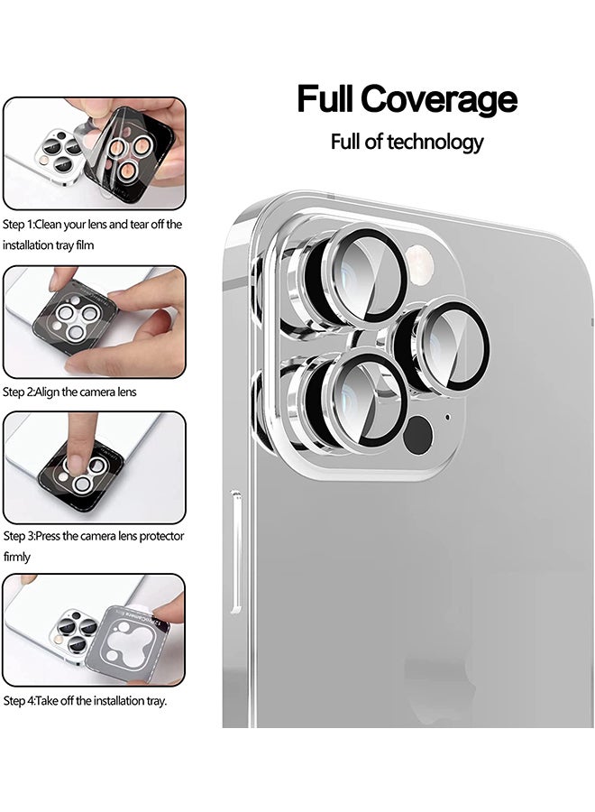 Techshare 9H Glass Individual Ring Camera Lens Protector For Apple iPhone 13 Pro Max Silver - Image 5