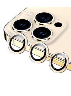 Techshare 9H Glass Individual Ring Camera Lens Protector For Apple iPhone 13 Pro Max Gold  - Image 1