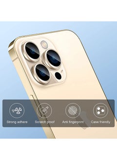 Techshare 9H Glass Individual Ring Camera Lens Protector For Apple iPhone 13 Pro Max Gold  - Image 2