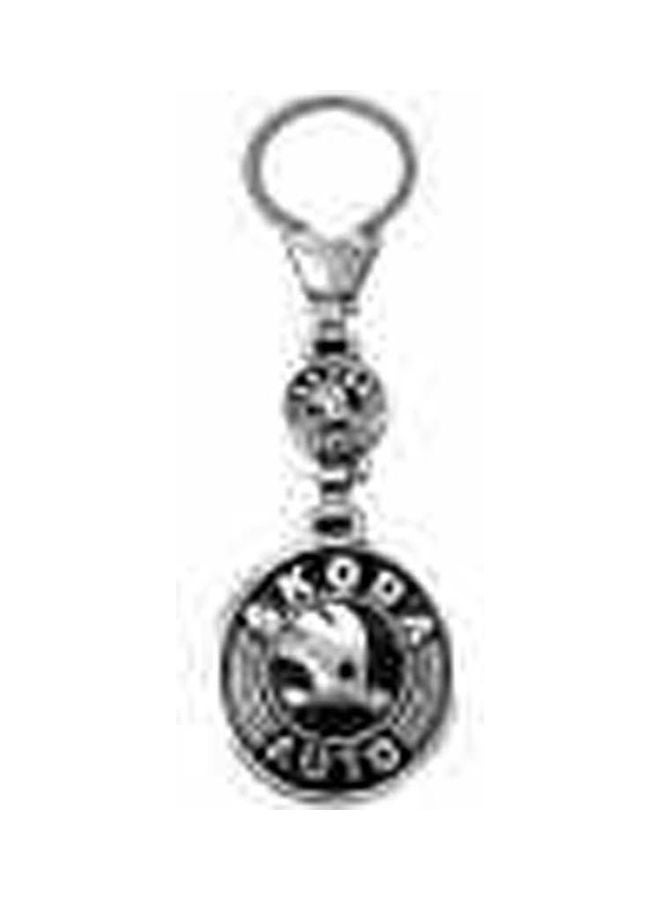 Skoda Key Chain From Metal,Nickel Plated Double Sided Logo