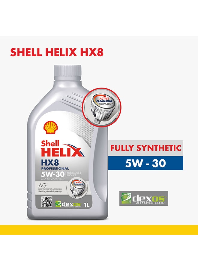 Shell - Helix HX8 Professional AG 5W-30 Fully Synthetic Motor Oil (12 X 1 Litre Carton) - Image 1