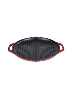PROCILA Cast Iron Round Grill Pan Red/Black 26cm  - Image 1