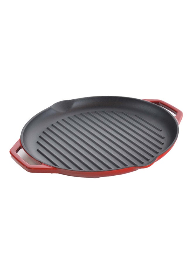 PROCILA Cast Iron Round Grill Pan Red/Black 32cm  - Image 4