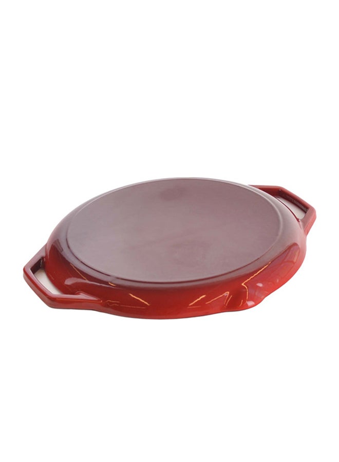 PROCILA Cast Iron Round Grill Pan Red/Black 32cm  - Image 5