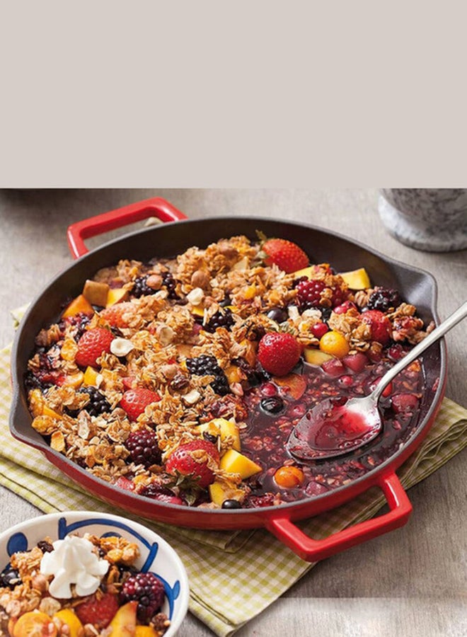 PROCILA Cast Iron Round Grill Pan Red/Black 26cm - Image 3