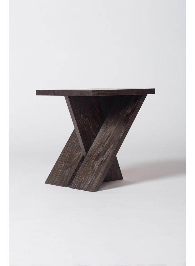 أرت وود Elegant Corner Square Table Dark Brown 30x50x30cm 