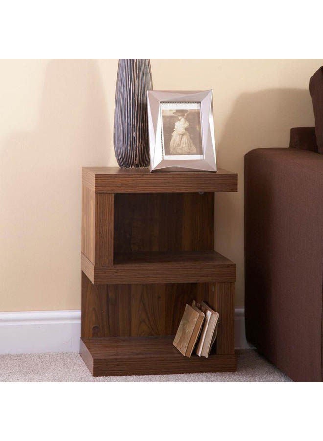 Art Wood Elegant Corner Square Table Brown 30x50x30cm 