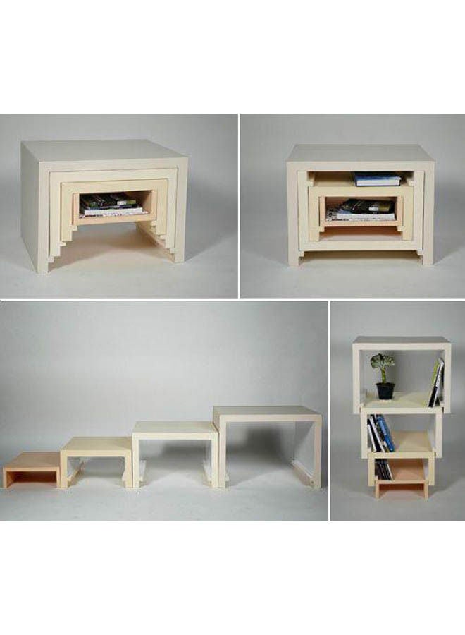 Art Wood - Elegant Corner Square Table Multicolour 30x30x30cm - Image 1