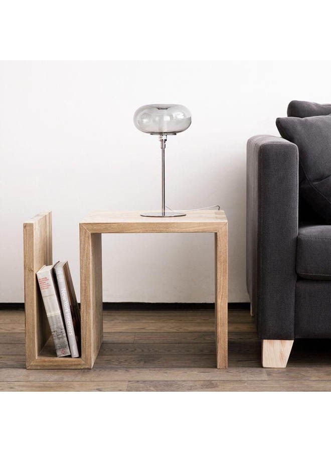 Elegant Corner Rectangle Table Beige 30x40x40cm