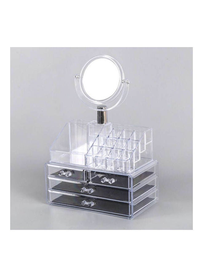 منظم مجوهرات ومكياج بـ 4 أدراج مع مرآة - Image 1