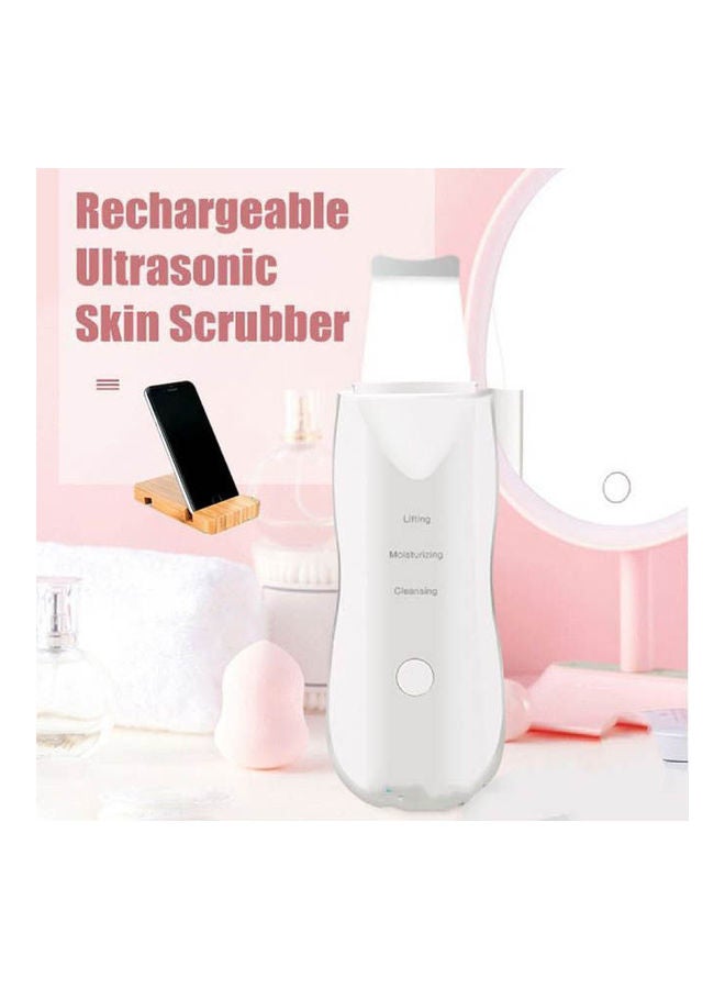 Generic Facial Deep Cleaning Ultrasonic Scrubber+ Free Mobile Holder White  - Image 1