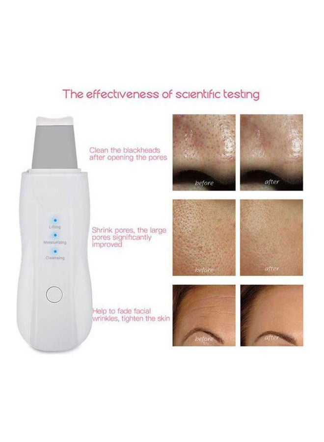 Generic Facial Deep Cleaning Ultrasonic Scrubber+ Free Mobile Holder White  - Image 3