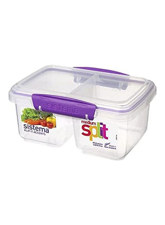 sistema Plastic Food Container Clear/Purple 835ml