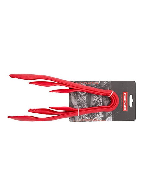 Plastic Food Tong Set Of3 Red