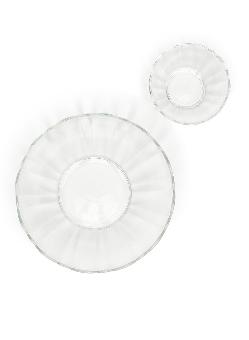 Noon East 5 Piece Glass Bowl Set - Light Weight - For Dessert, Fruit, Snack, Soup, Salad - Bowl Set - Soup Set - Bowls - Soup Dishes - Mixing Bowl - Serving Bowl Serves4 - Clear Clear 1x18cm , 4x10 - Image 3