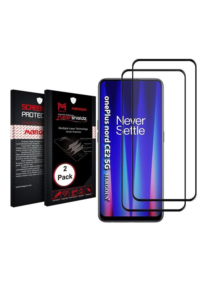 MARGOUN Pack of 2 Premium Screen Protector For OnePlus Nord CE 2 (2022) 5G Clear/Black - Image 3