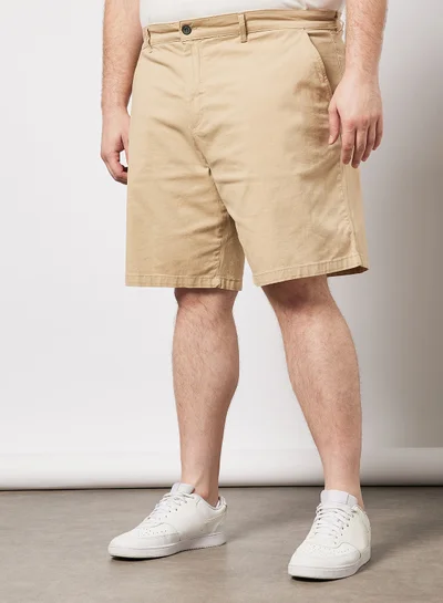 Lyle & Scott Plus Size Chino Shorts Beige