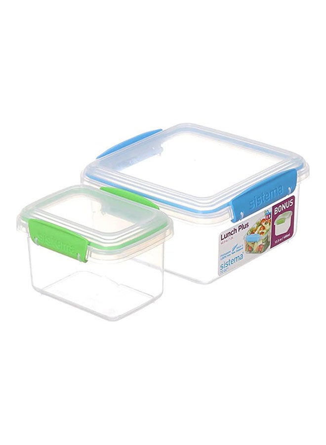 sistema Food Container Set,2 Pieces Blue/Green 1.2x400ml