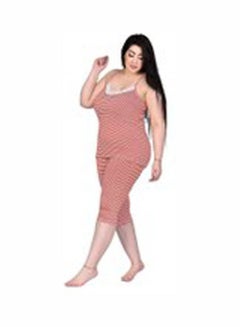 Casual Strapped Sweetheart Neck Pyjama Set Red
