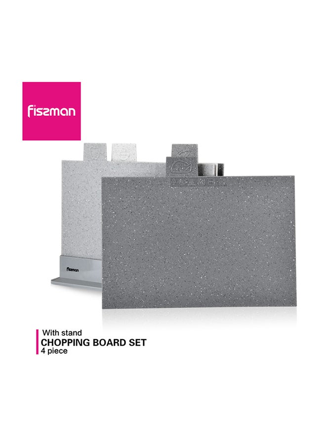 Fissman - 5-Piece Index Cutting Board Set Four Chopping Board And One Stand Multicolor 29x22.5cm - Image 1