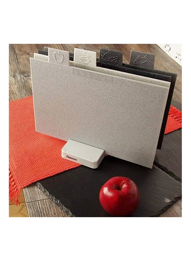 Fissman - 5-Piece Index Cutting Board Set Four Chopping Board And One Stand Multicolor 29x22.5cm - Image 1