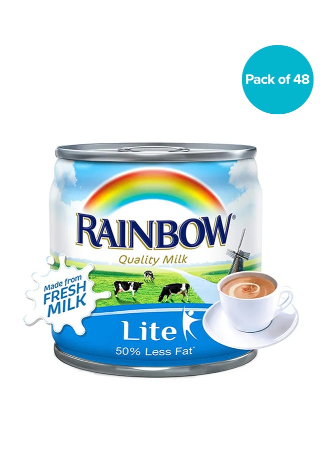 Rainbow Lite Evaporated Milk 170grams Pack of 48 - Image 1