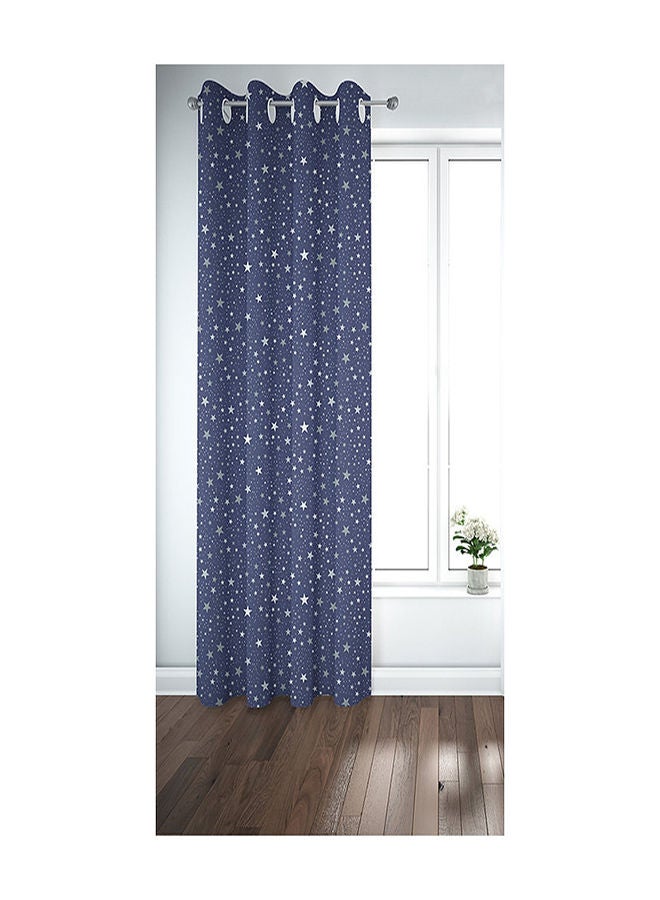 Cartela Curtains Curtains Print Navy Blue Star Curtains (PR1233c-2k) 1 Panels Navy Blue 130x260cm  - Image 1