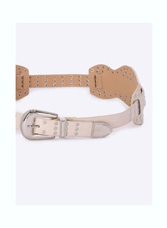 S Buckle Leather Belt Beige - v1647970773/N52946578V_2