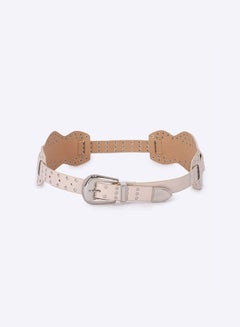 S Buckle Leather Belt Beige - v1647970774/N52946578V_1