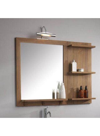 Bathroom Mirror + Shelves Brown 80x55x9cm - v1647984221/N52954237A_1