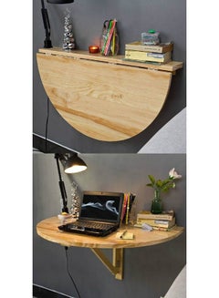 Art Wood Desk Or Smart Hanging Shelf Beige 85x25x50cm 