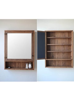 Art Wood Mirror + Case Brown 45x75x15cm 