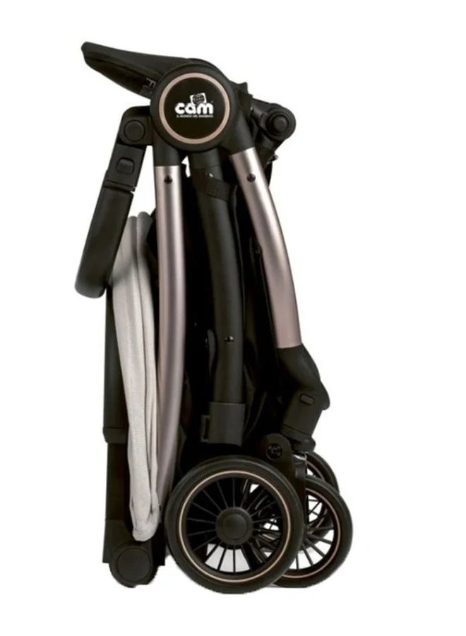 cam Matic Stroller 143 Baby Stroller  Dark Grey From 0 To 4 Years, Aluminium Frame, 5-Point Safety Harness, Super Compact Folding, Umbrella Stroller, Lightweight And Compact Stroller