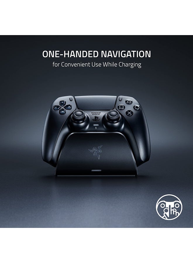 RAZER - Quick Charging Stand For Playstation 5 - Quick Charge, Curved Cradle Design, Matches Ps5 Dualsense Wireless Controller, One-Handed Navigation, Usb Powered - White (Controller Sold Separately) - Image 1