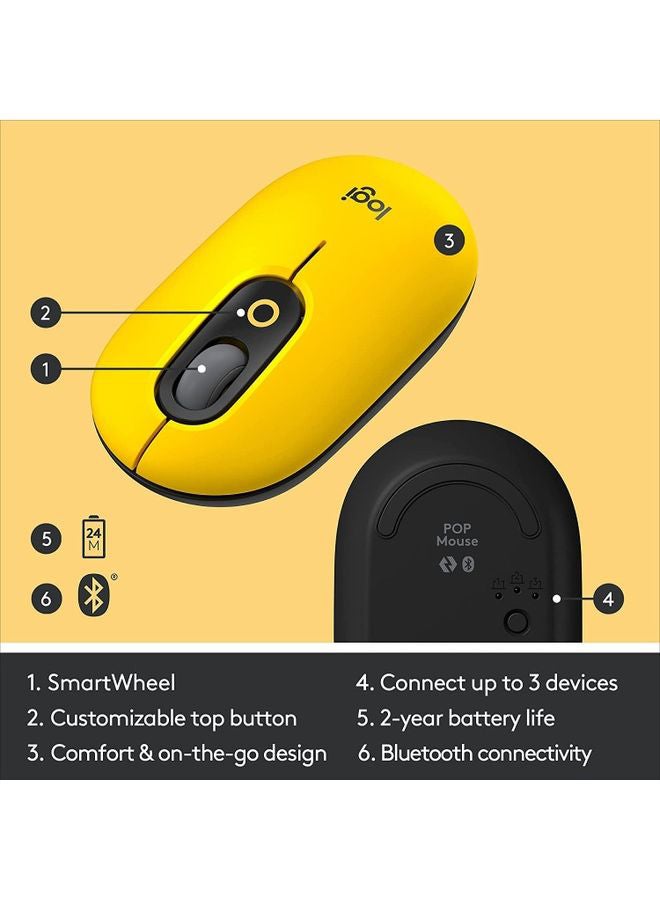 Logitech - POP Wireless Mouse with Emoji Button Function Blast Yellow - Image 1