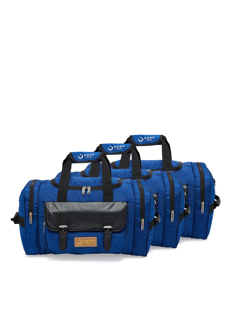 Noon East - 3-Piece Lightweight Waterproof Polyester Multipurpose Luggage Duffle Bag/Gym Bag Set 20/22/24 Inch Blue - Image 1
