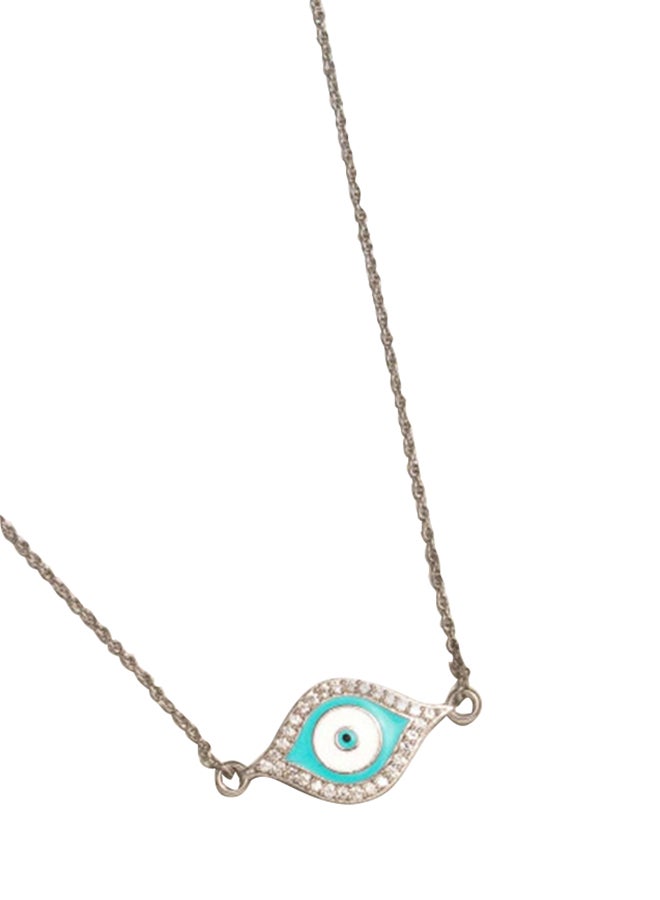 Pipa Bella - Turquoise Plated Cubic Zirconia Amyra Evil Eye Necklace - Image 1