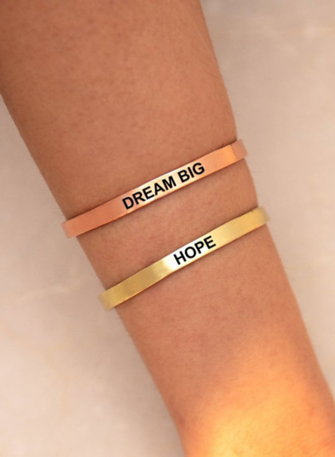 Pipa Bella - Gold Plated Dream Big Resolution 2021 Karma Bangle - Image 1