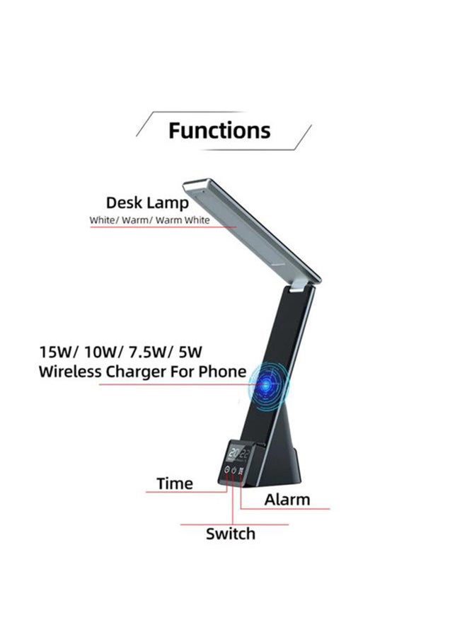 LED Table Lamp 15W Wireless Charger Black  - Image 3