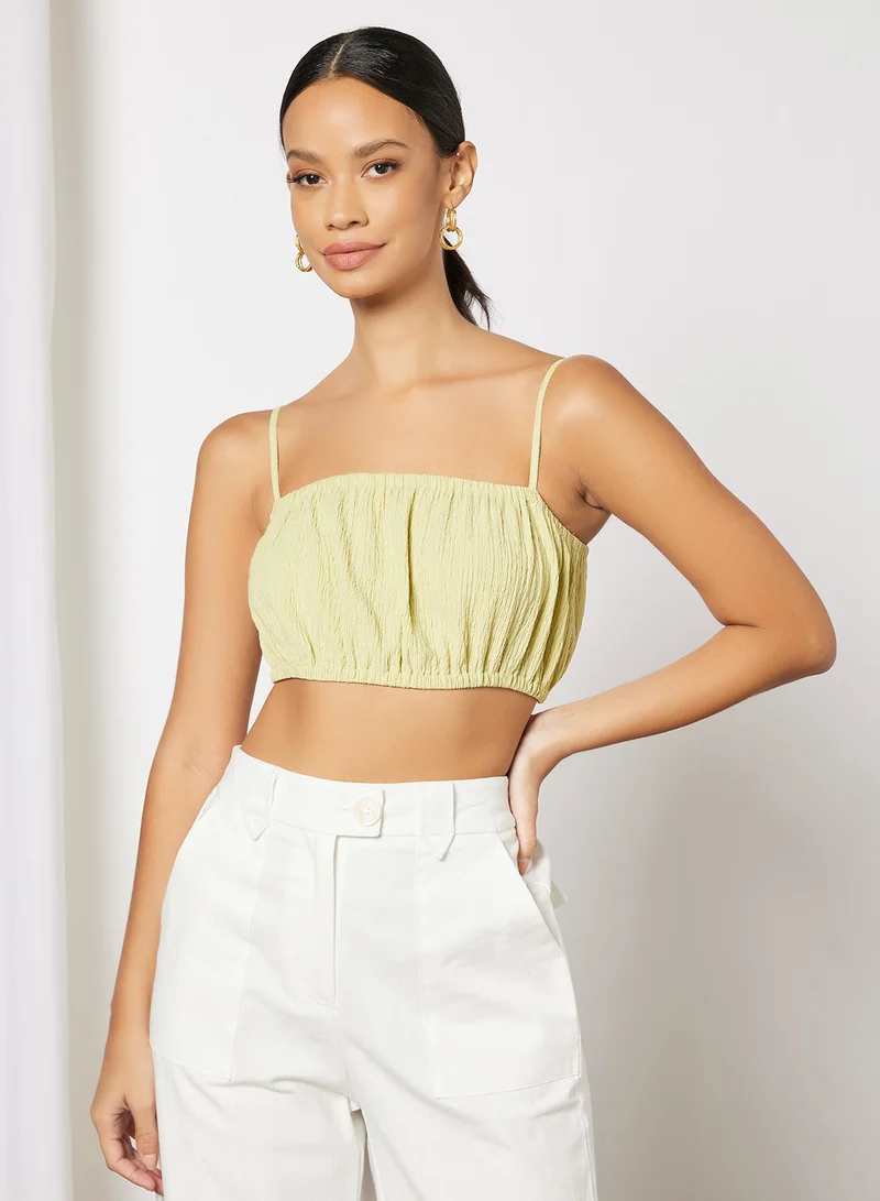 4th & Reckless Shirred Crop Top