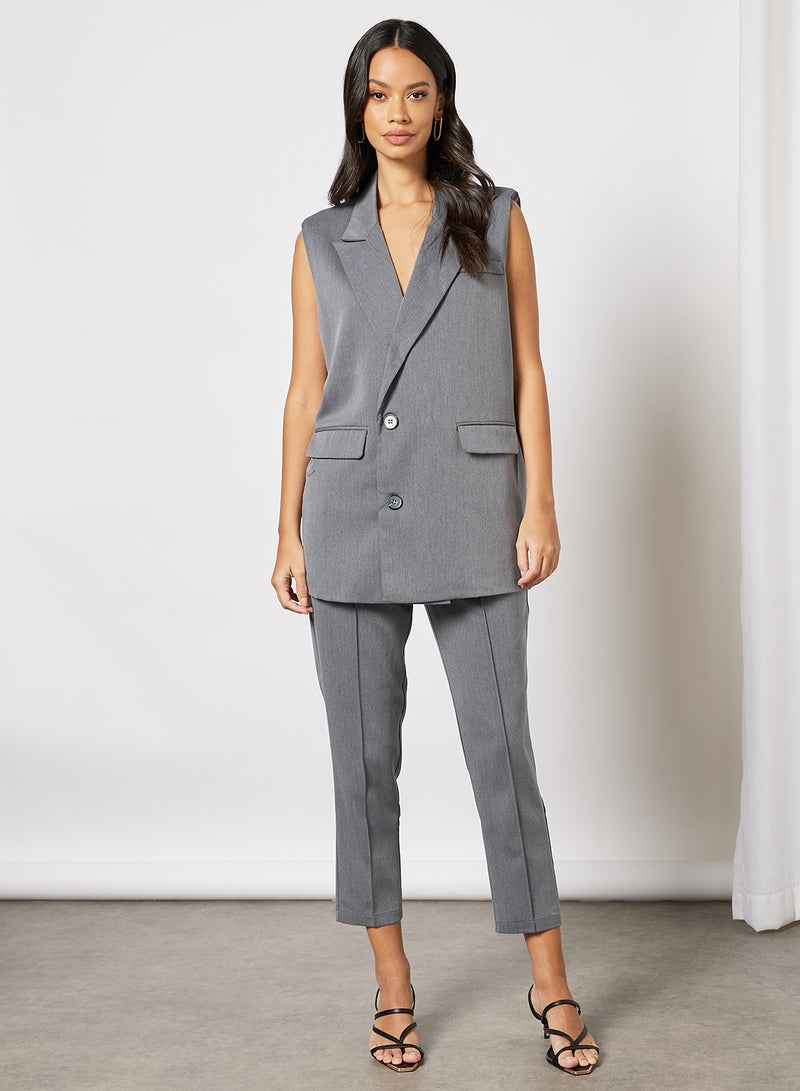 4th & Reckless - Margot Oversized Sleeveless Blazer Grey - Image 1
