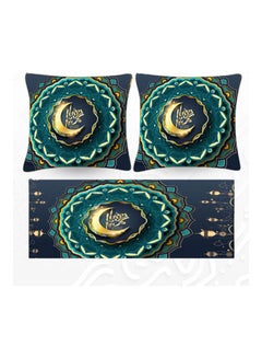 snooze Ramdan Table Runner Set 3Pcs Dark Blue 45X90cm  - Image 1