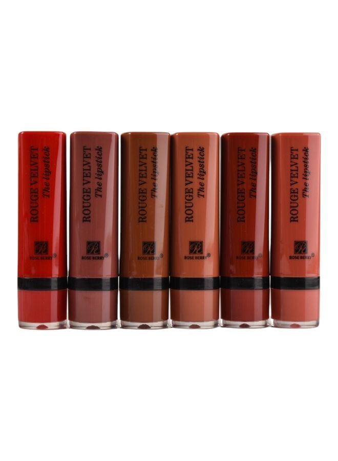 روز بيري مجموعة أحمر شفاه بلون مكثف وغير لامع يدوم حتى 24 ساعة من 6 قطع متعدد الألوان - Image 2