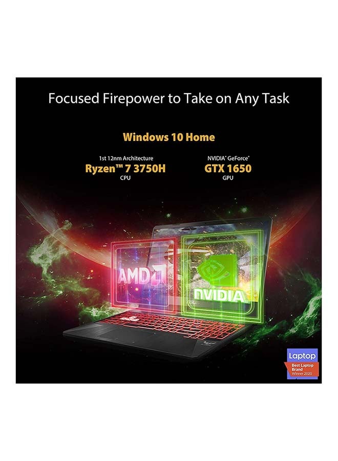 ASUS - TUF FX505DT Gaming Laptop With 15.6-Inch Display, AMD Ryzen 7-3750H Processer/16GB RAM/512GB SSD/4GB NVIDIA GeForce GTX 1650 Graphics Card With Mechanical Keyboard And Mouse/International Version English Black - Image 1