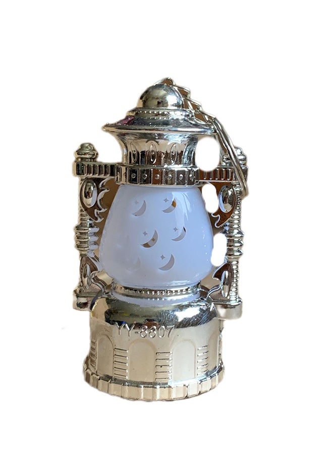 Eid And Ramadan Lantern Silver/White 5x10cm